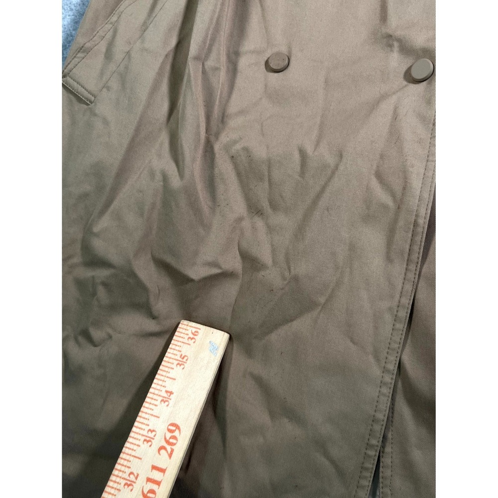 Topshop Maternity Trench Coat Womens 6 Tan Cotton Belted Casual Button Front - Picture 8 of 11